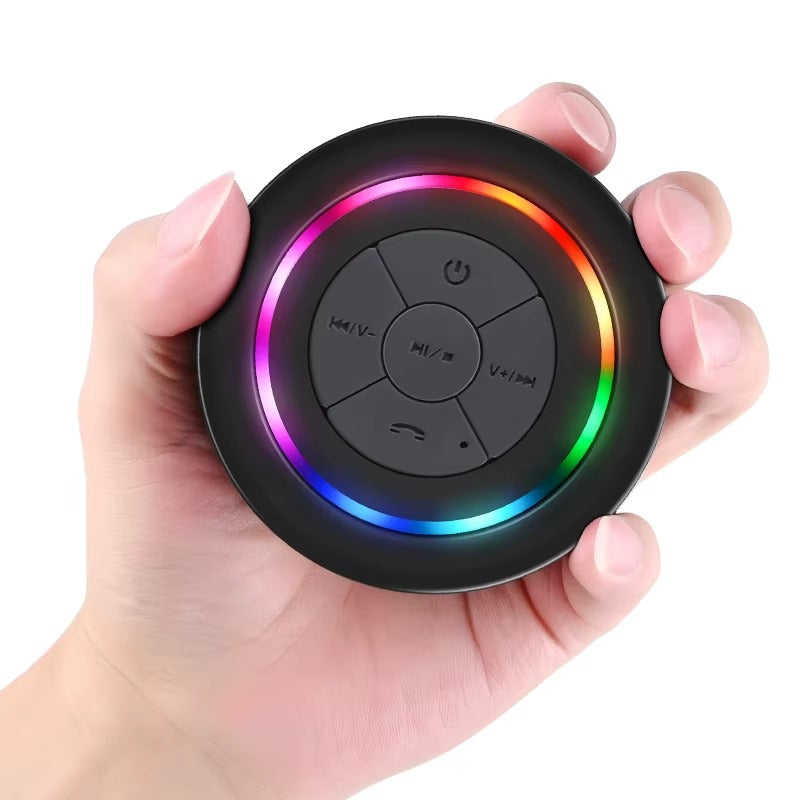 Mini Parlante para Ducha BTS07 | Bluetooth 5.0 + Micrófono, (5W) | Compacto (5.5cm)