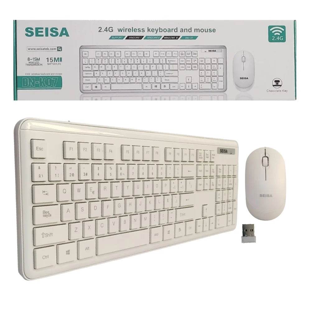 Combo Mouse y teclado Inalámbrico SEISA ND-K07 – Elegancia, Comodidad y Libertad de Movimiento - INOTEK s.a.s