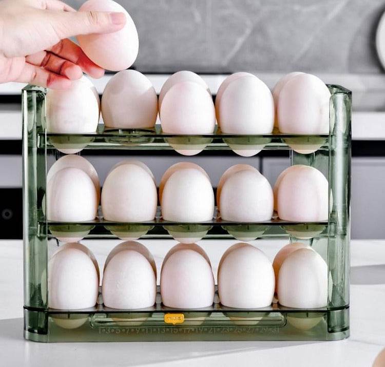 Organizador de Huevos para Nevera - Capacidad 30 Unidades, Base Antideslizante y Diseño Moderno - INOTEK s.a.s