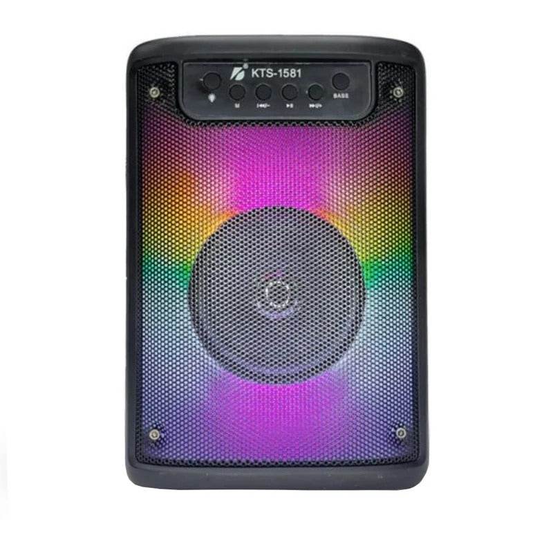 Parlante KTS-1581 Bluetooth 10W | USB/SD/FM/AUX + Entrada Micrófono - Ideal para Karaoke y Fiestas - (22cm) - INOTEK s.a.s