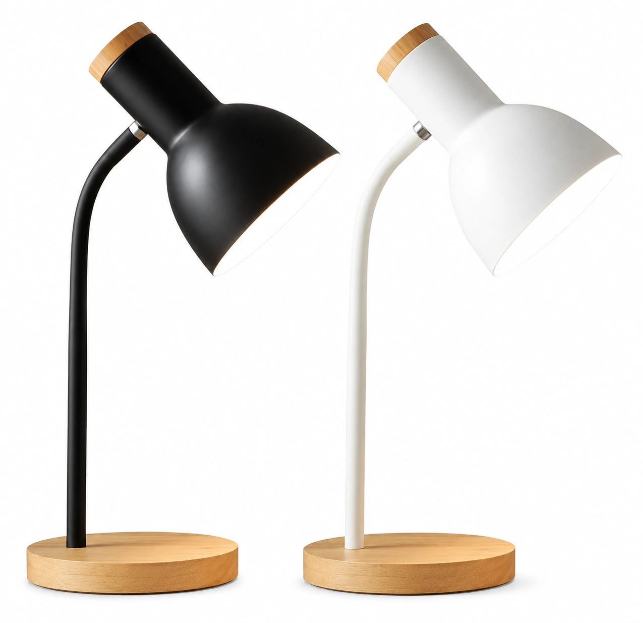 Lámpara de Escritorio Moderna LED-Y9872 | Base de Madera (Incluye Bombillo)