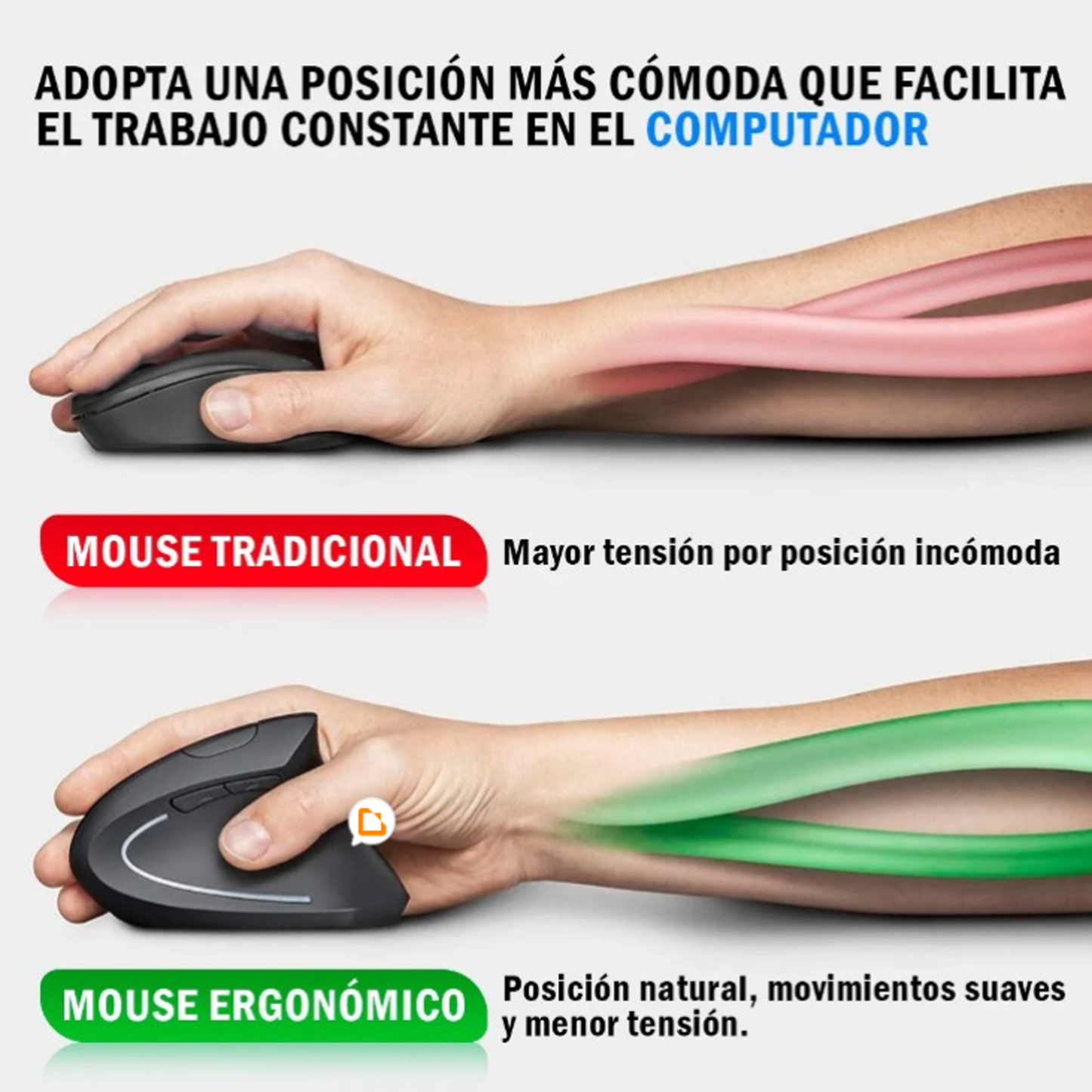 🖱️💼 Mouse Ergonómico Vertical Tobo – Comodidad, Salud y Precisión en Cada Clic ⚡
