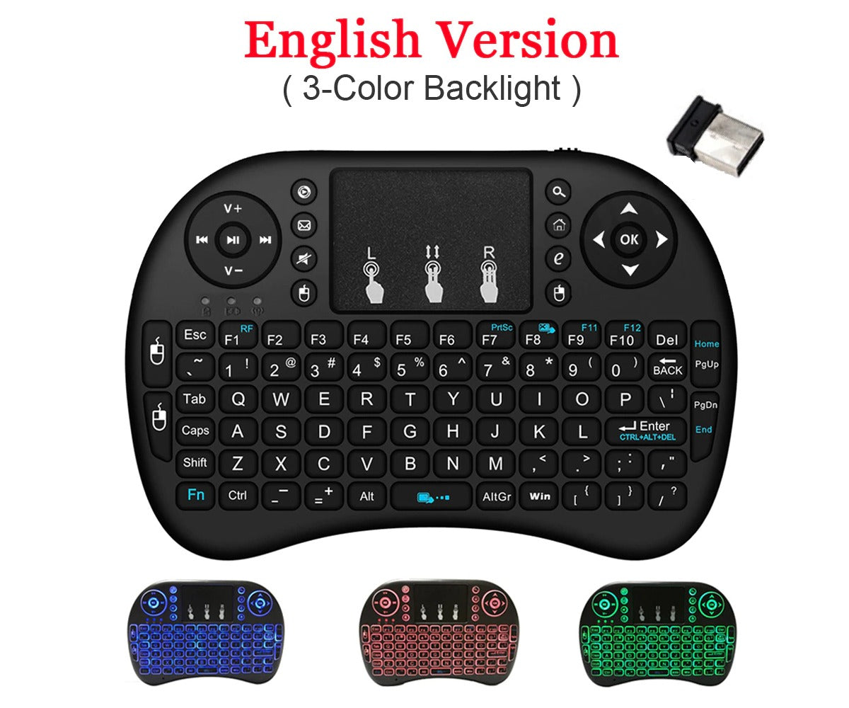 Mini Teclado Inalámbrico Retroiluminado con Touchpad | Navega, Escribe y Controla