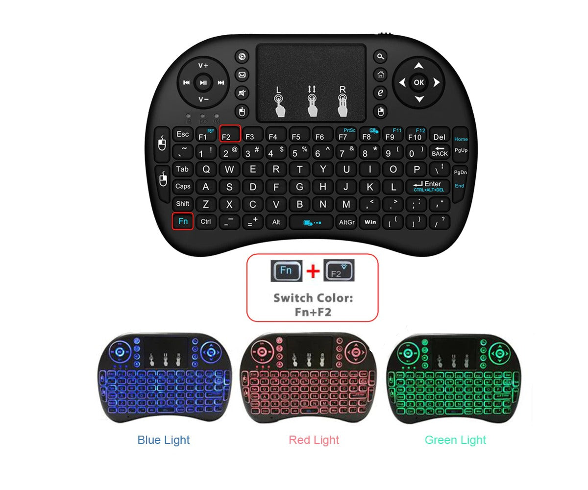Mini Teclado Inalámbrico Retroiluminado con Touchpad | Navega, Escribe y Controla