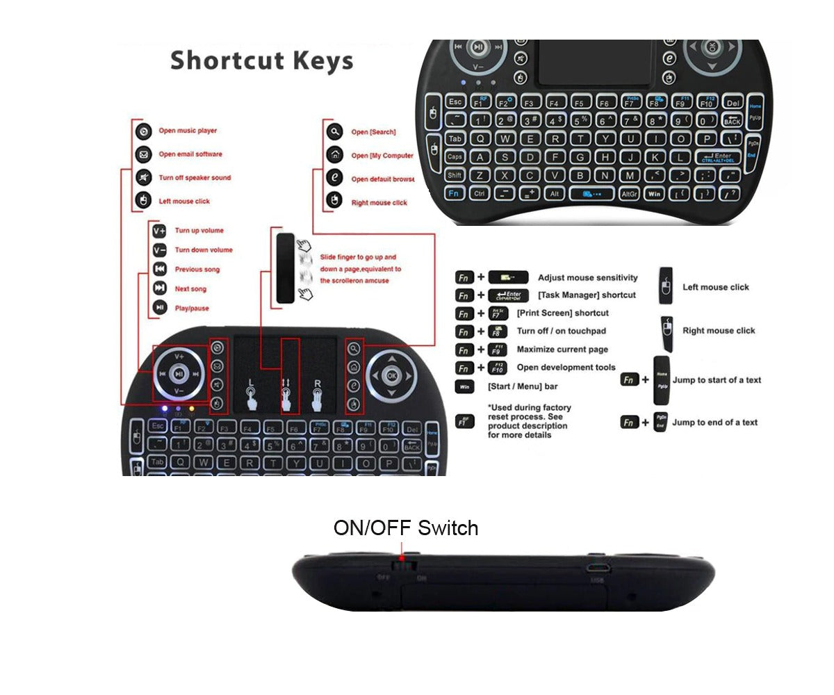Mini Teclado Inalámbrico Retroiluminado con Touchpad | Navega, Escribe y Controla