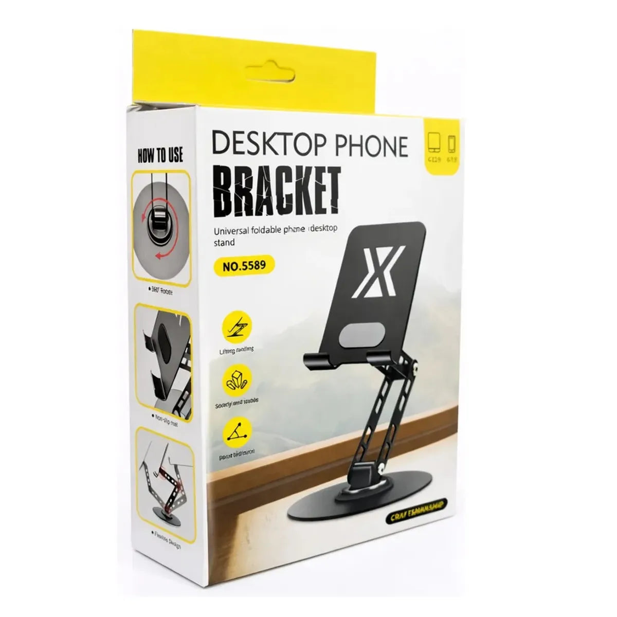 Soporte Metálico para Celular Ajustable 360° | Plegable y Antideslizante