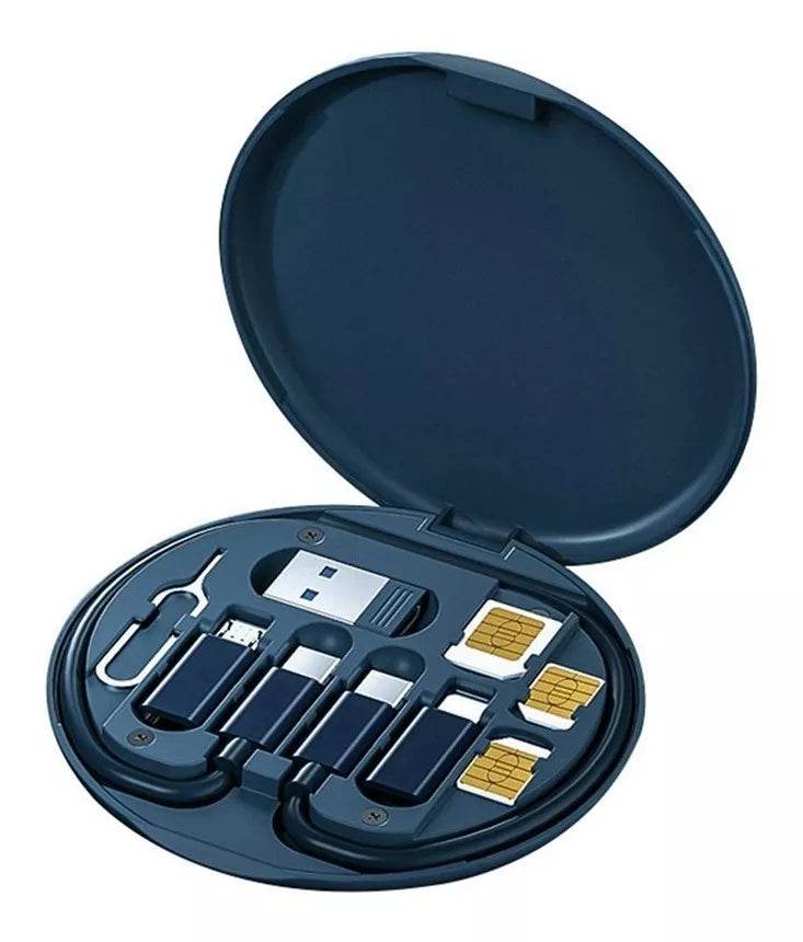 Kit viajero de cables multifuncional con organizador compacto negro