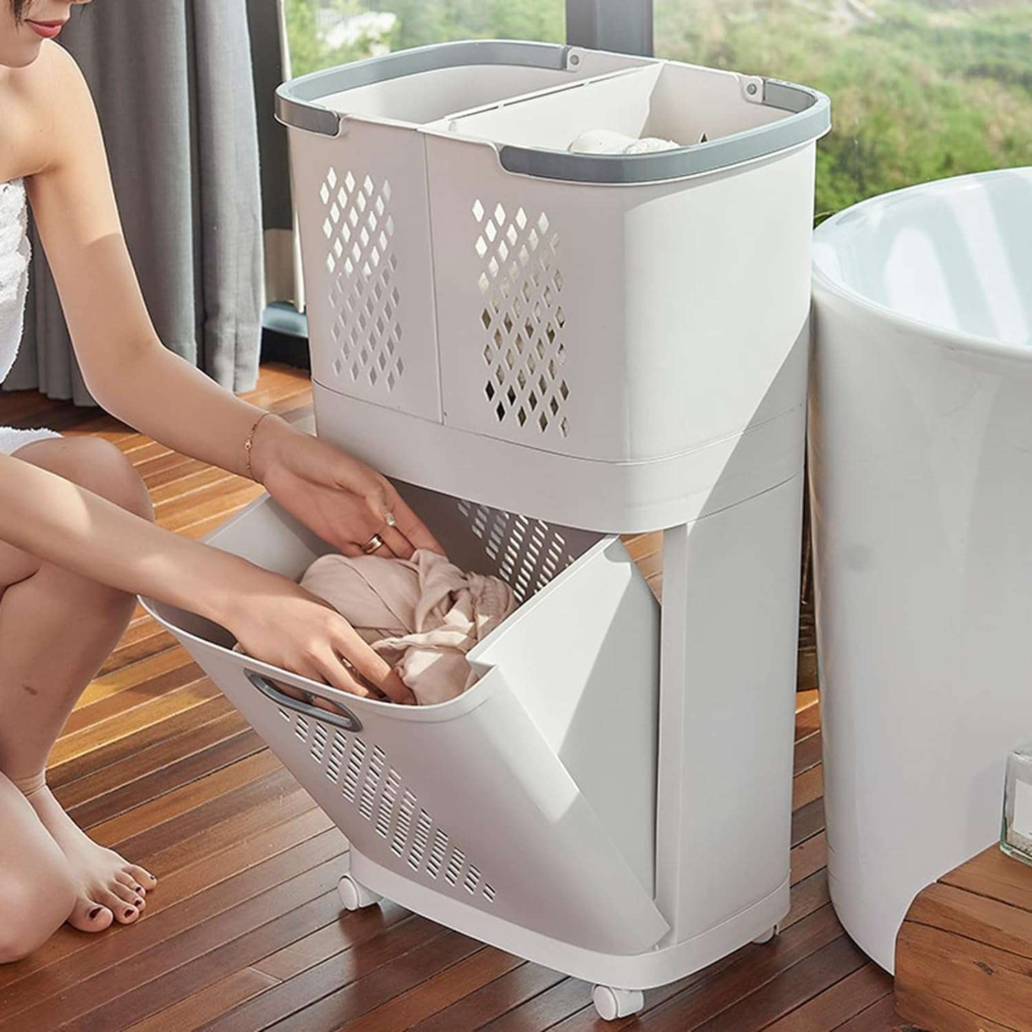 Organizador de ropa multiusos con ruedas