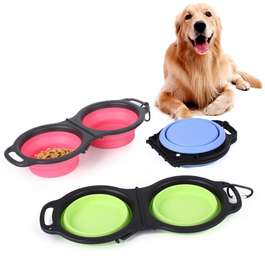 Bebedero y comedor pegable para mascotas