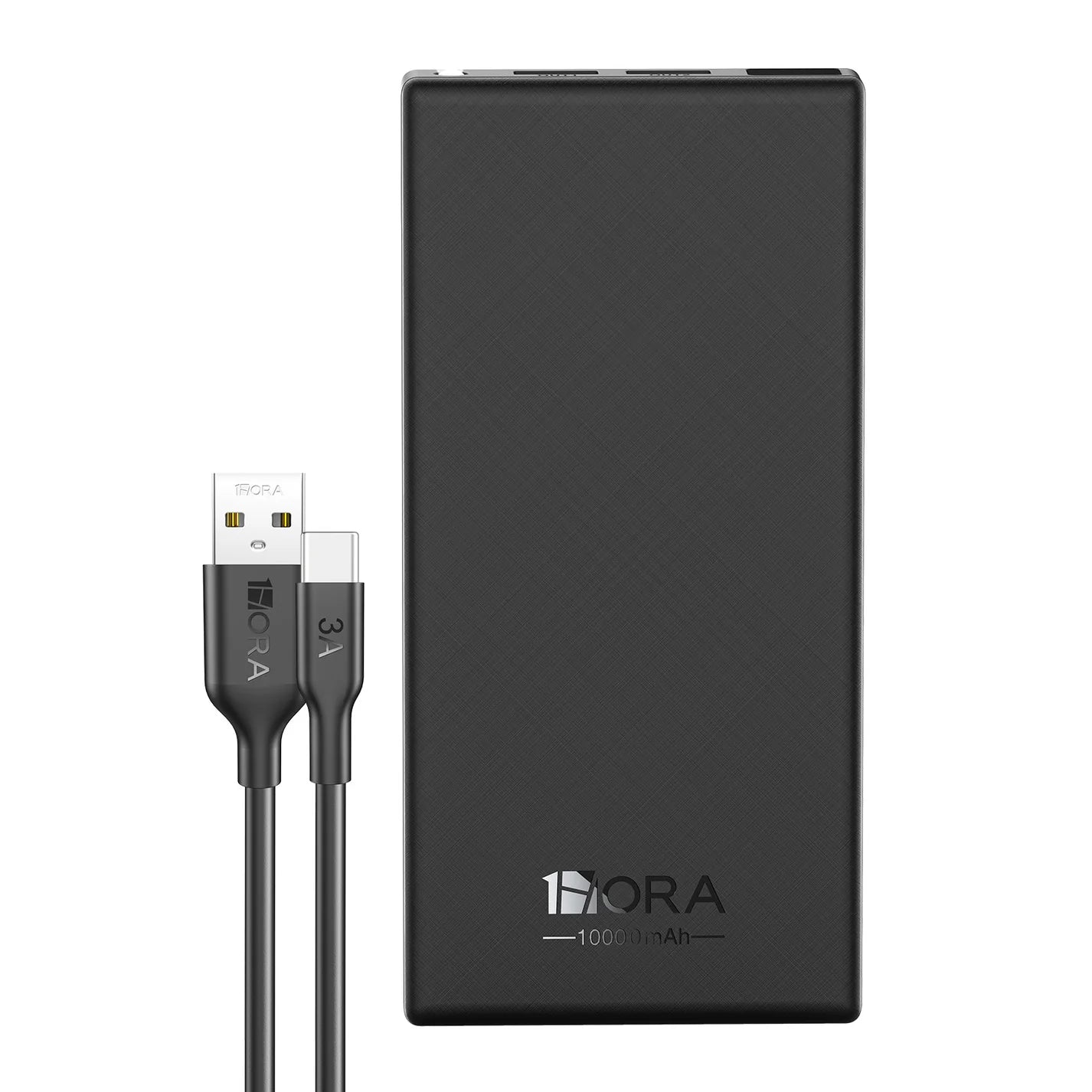 Power Bank Batería Portátil 10000mah Bateria 1hora Gar263  Con 2 Usb Salidas Y 1 Entrada Tipo C Negro