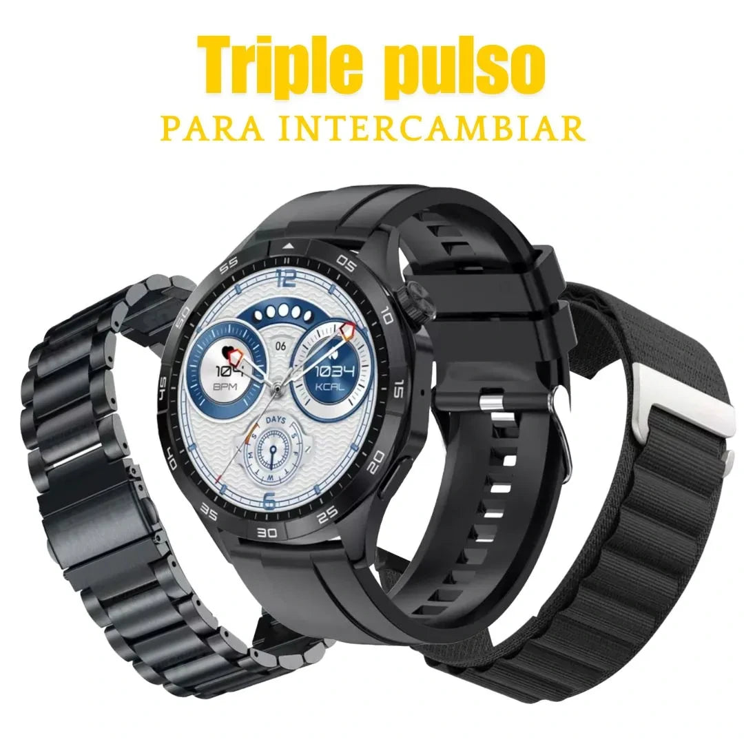 Smartwatch G-Tide Power | AMOLED 1.43, Llamadas Bluetooth, 3 Pulsos Incluidos + Obsequio