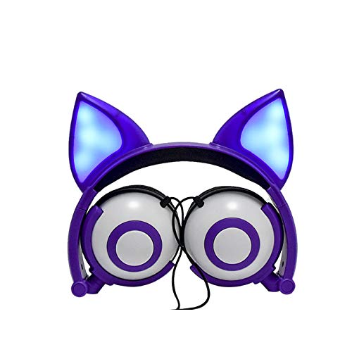 Auriculares Audífonos con Orejas de Gato, Plegables y con Luz LED – Diversión, Comodidad y Estilo para Niños y Niñas 🐱✨