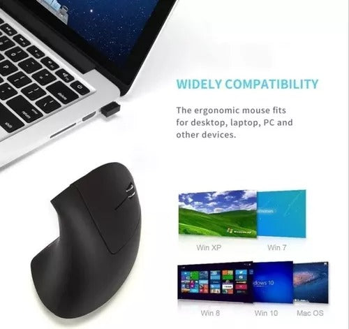 Mouse Inalámbrico Ergonómico 5DWX-1 | Recargable y Precisión Ajustable