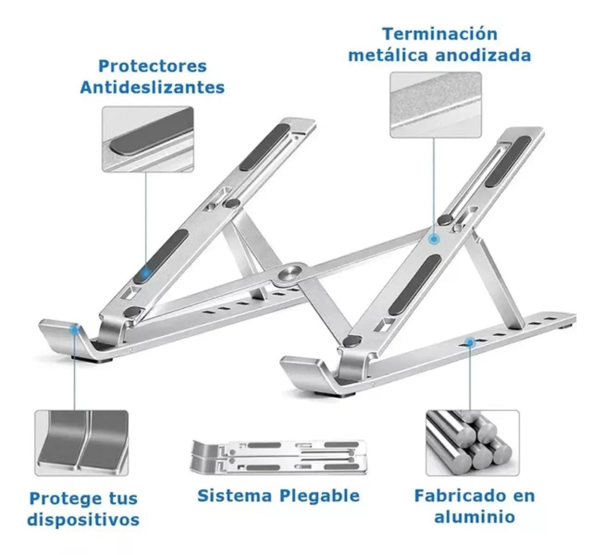 Base Soporte Metálico Ajustable Plegable para Laptop y Tablet | INOTEK