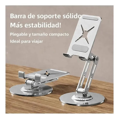 Soporte Metálico para Celular Ajustable 360° | Plegable y Antideslizante