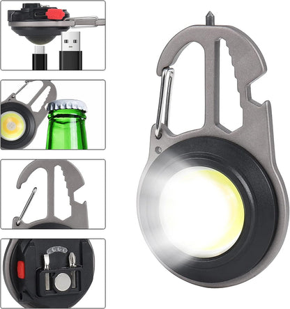 Mini Portable Pocket Flashlight Keychain - Multifunctional and Rechargeable with 4 Light Modes