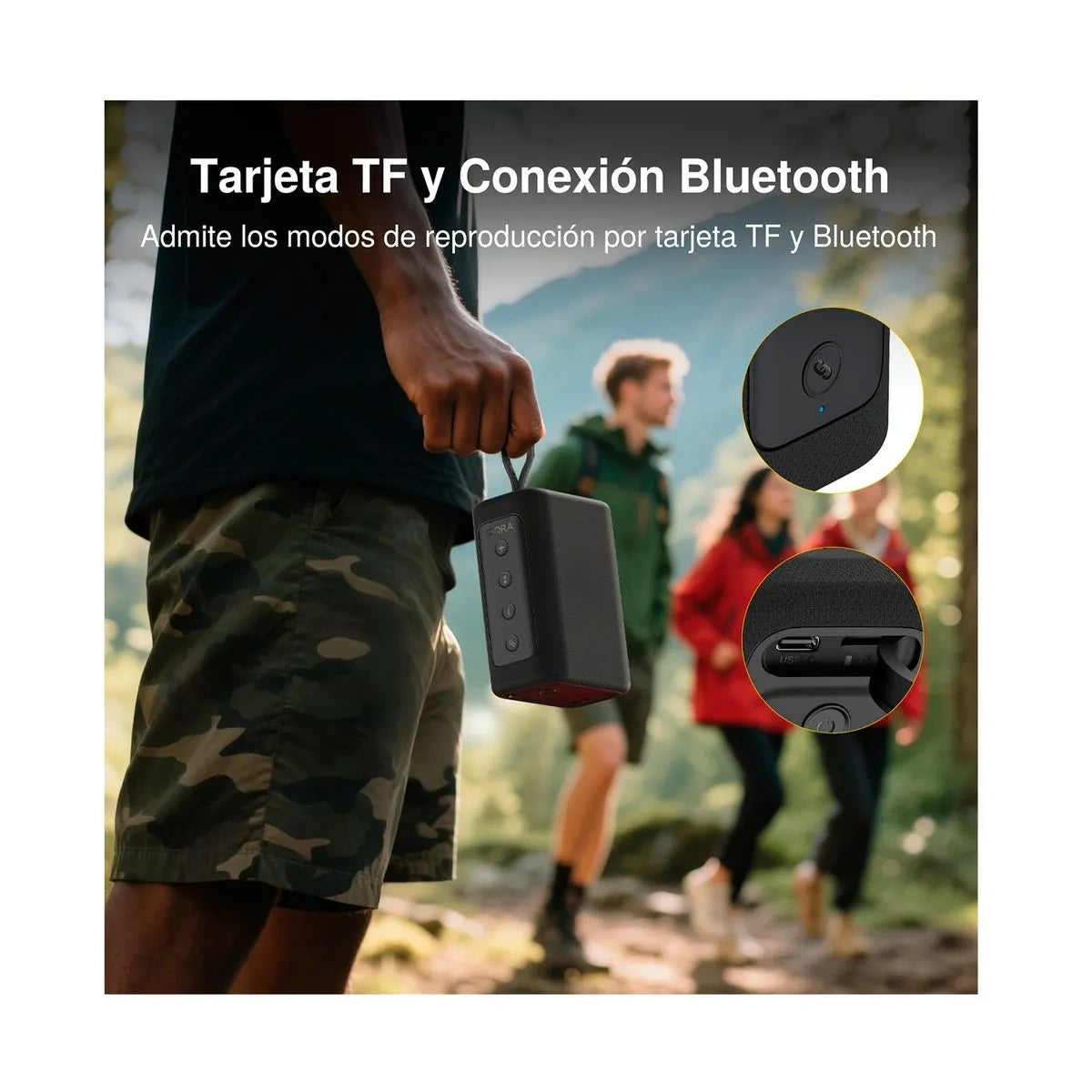Parlante 1Hora BOC244 | Bluetooth 5.3 + USB + TF + AUX