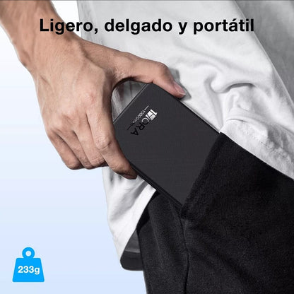 Power Bank Batería Portátil 10000mah Bateria 1hora Gar263  Con 2 Usb Salidas Y 1 Entrada Tipo C Negro