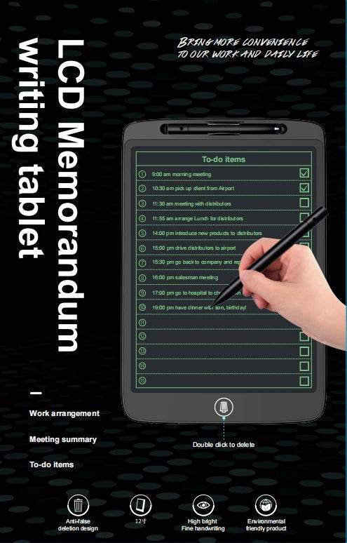 Pizarra Digital LCD de Escritura 24×19 cm con Lápiz – Anotador Electrónico Reutilizable - INOTEK s.a.s