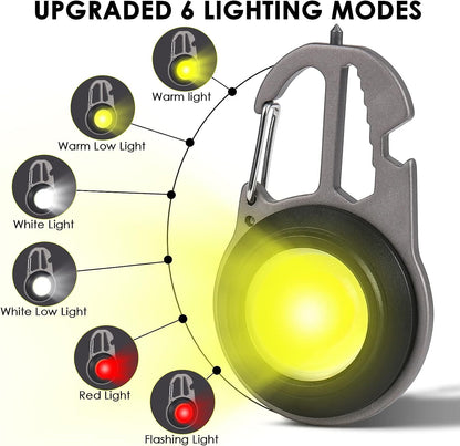 Mini Portable Pocket Flashlight Keychain - Multifunctional and Rechargeable with 4 Light Modes