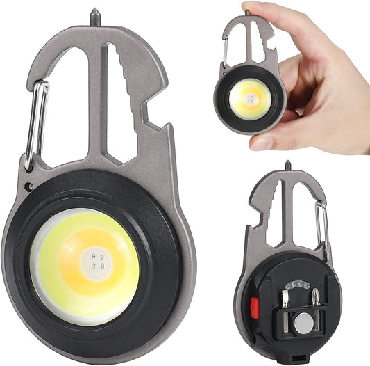Mini Portable Pocket Flashlight Keychain - Multifunctional and Rechargeable with 4 Light Modes