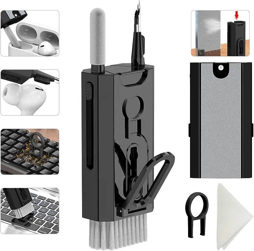 Kit de limpieza 8 en 1 con cepillos pinzas y sprays