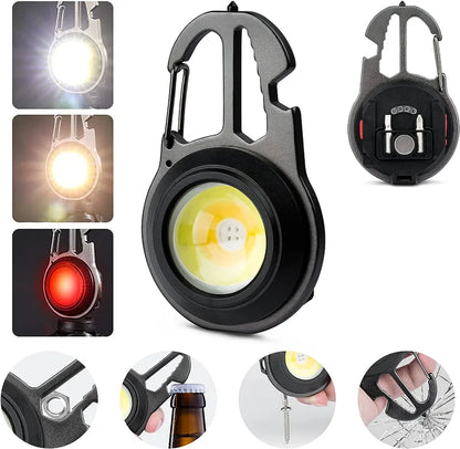 Mini Portable Pocket Flashlight Keychain - Multifunctional and Rechargeable with 4 Light Modes