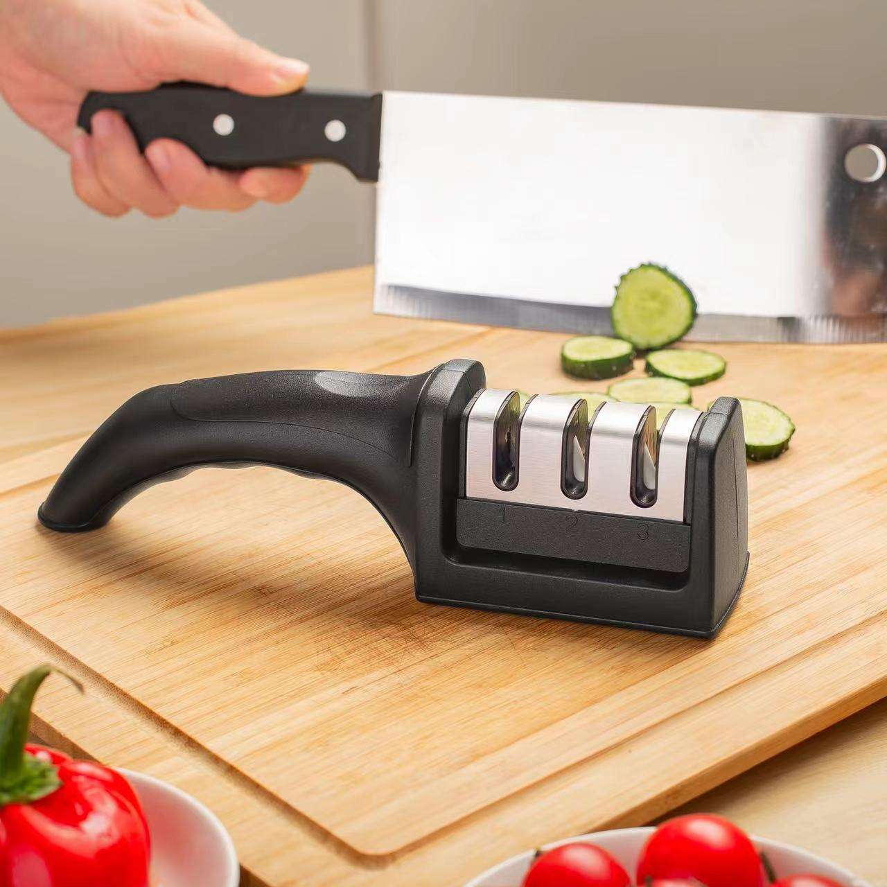 Afilador de cuchillos triple