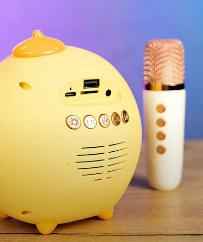 Mini Altavoz Karaoke Portátil para Niños Ref: 9834 | Modelo Pollito con Micrófono Inalámbrico