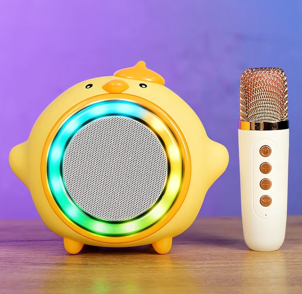 Mini Altavoz Karaoke Portátil para Niños Ref: 9834 | Modelo Pollito con Micrófono Inalámbrico