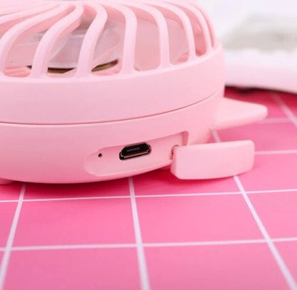 Ventilador mini con espejo redondo