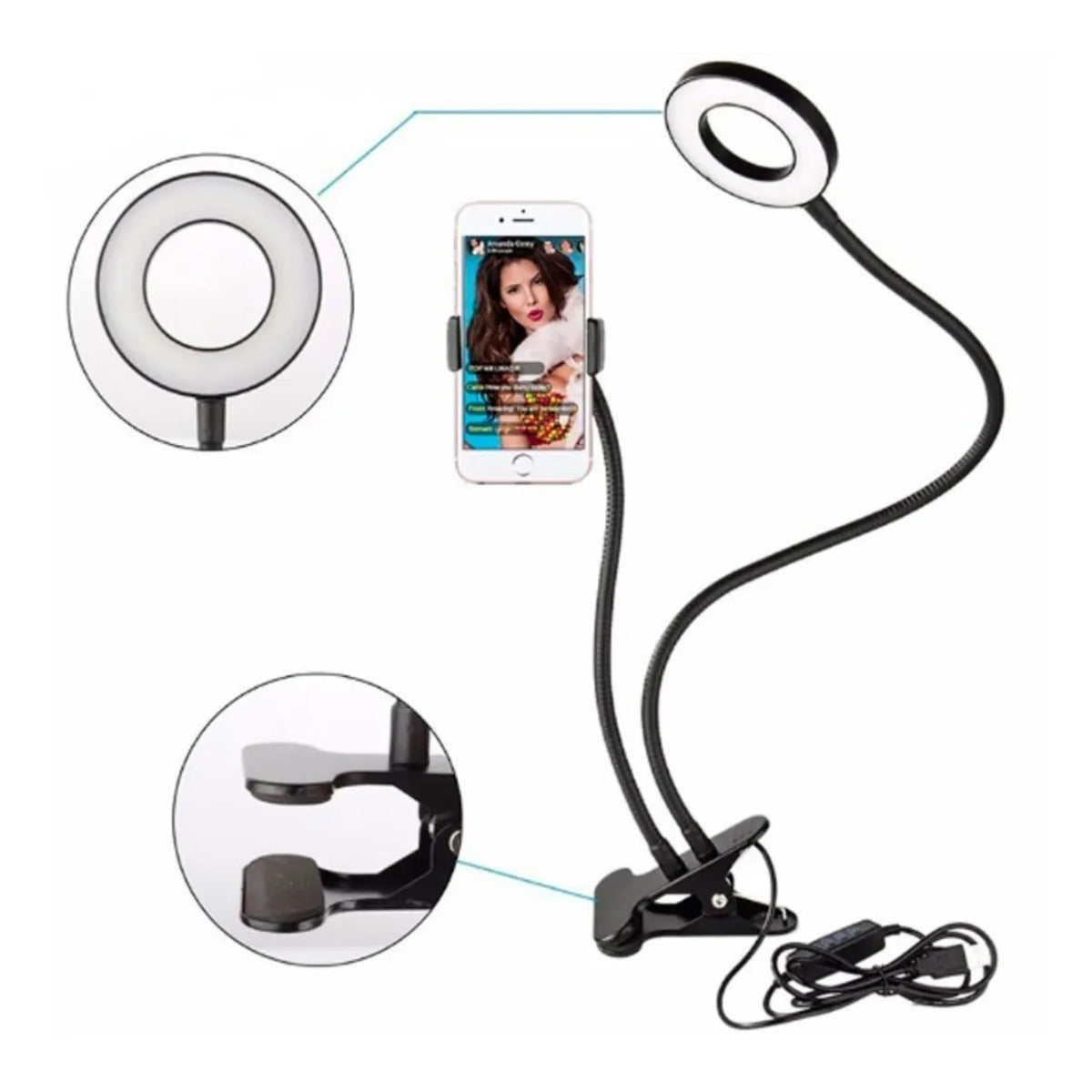 Lámpara con Soporte | Luz Regulable para Estudio y Oficina
