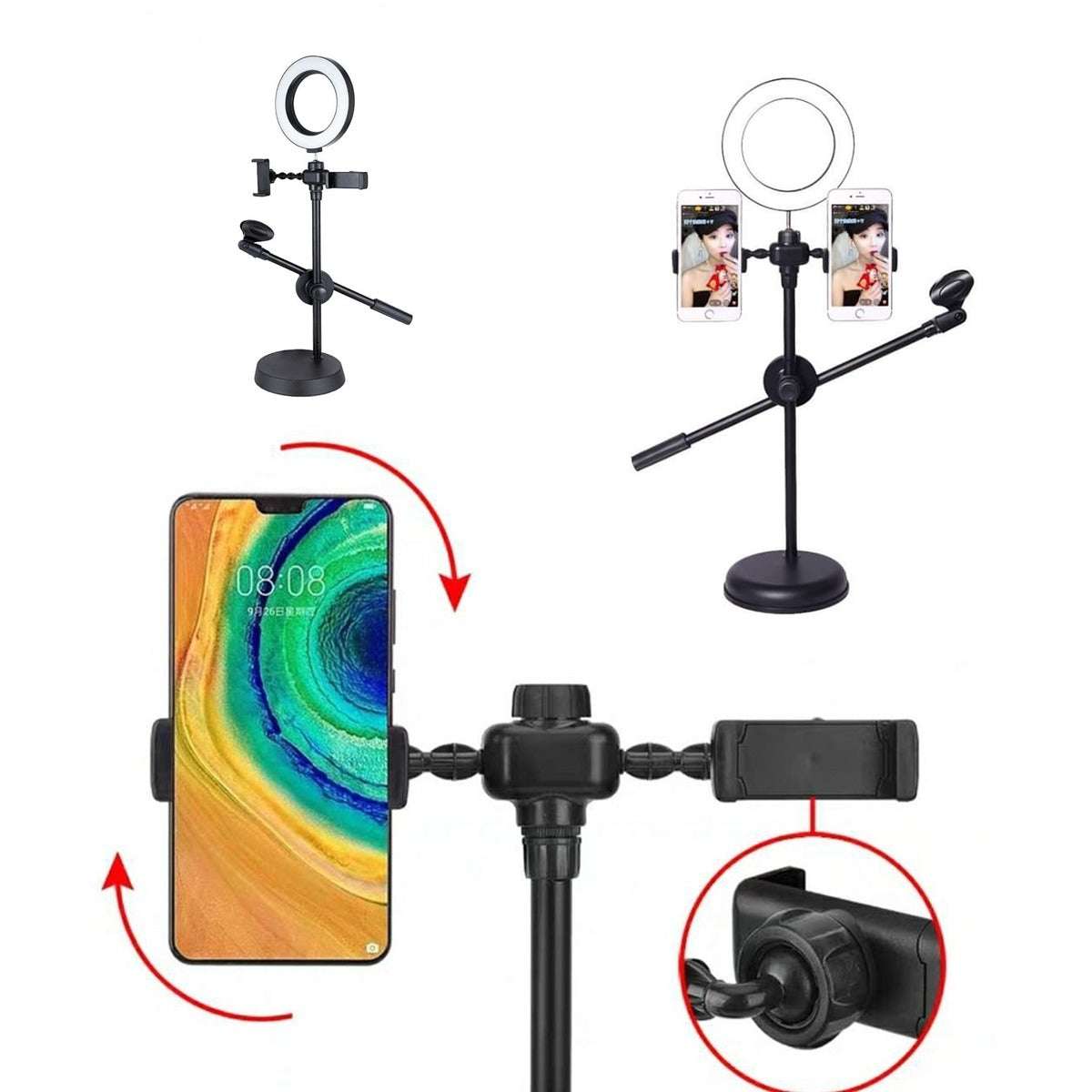 Aro de Luz con Soporte para Celular y Micrófono | SOPORTE M16