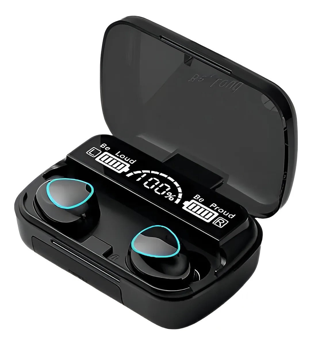 Audifonos inalámbricos Bluetooth M10 | con visualización de carga LED - negros