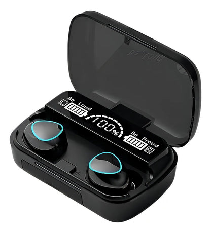 Audifonos inalámbricos Bluetooth M10 | con visualización de carga LED - negros