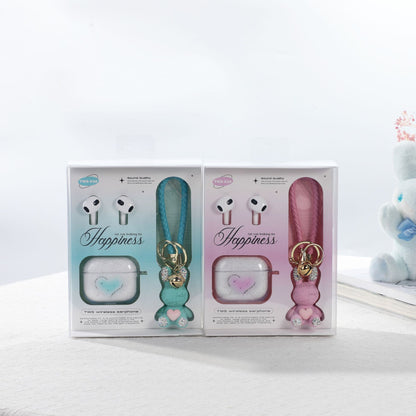 Auriculares Inalámbricos TWS K20 Happiness | Bluetooth Estable, Sonido Envolvente y Estuche con Llavero Decorativo