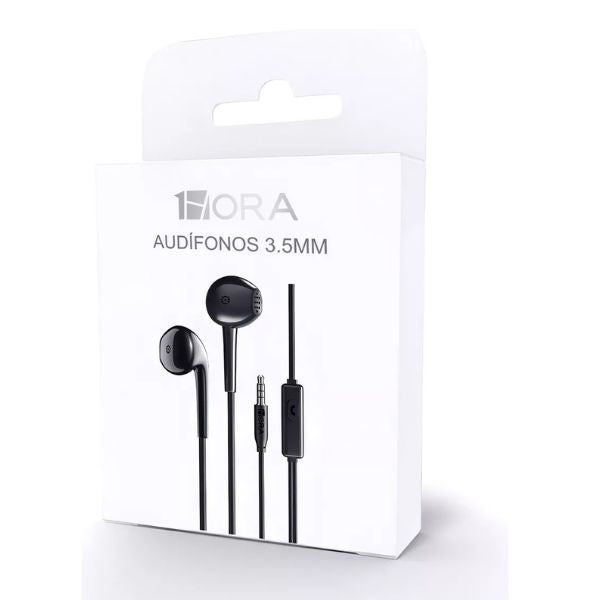 Audifonos In Ear Manos Libres 3.5mm 1hora Aut117 Color Negro