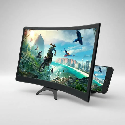 Amplificador de Pantalla Curva de 12" HD para Celular: Tu Cine Portátil Sin Cansancio Visual