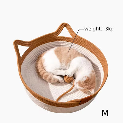 Cama para Gatos Mediana (M) – Cama Tejida, Suave y Espaciosa Tipo Rascador Decorativo