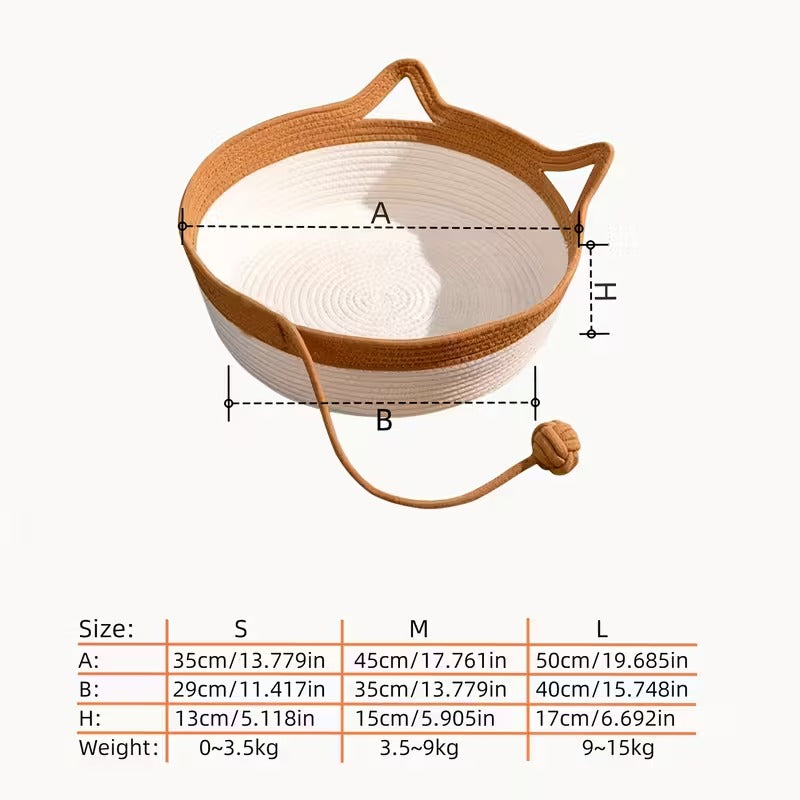 Cama para Gatos Grande (L) – Cama Tejida, Amplia, Suave y con Diseño Tipo Rascador