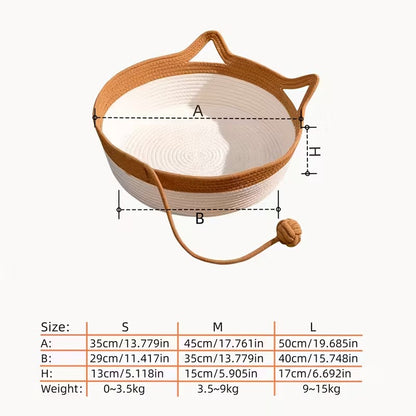 Cama para Gatos Grande (L) – Cama Tejida, Amplia, Suave y con Diseño Tipo Rascador