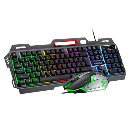 Combo Teclado CMK-198 con Mouse Óptico | Diseño Ergonómico y Retroiluminación RGB