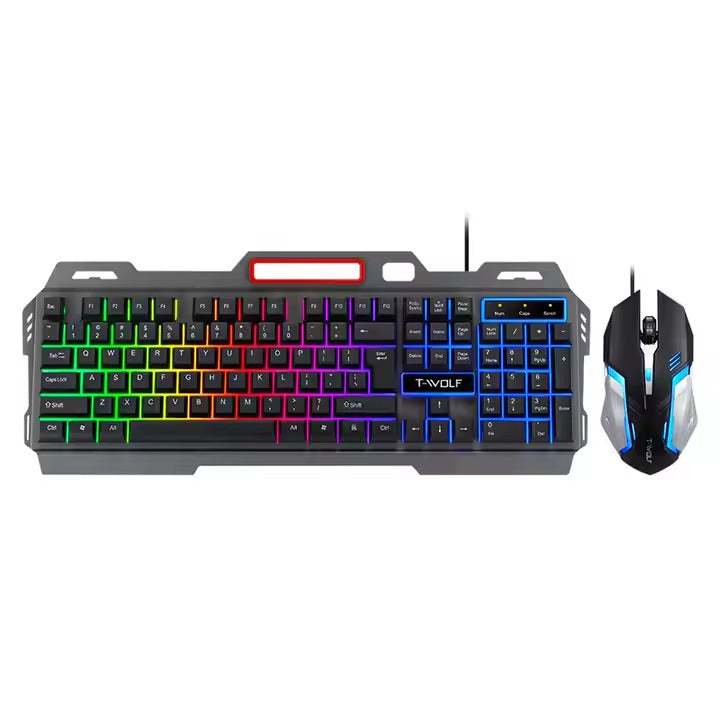 Combo Teclado CMK-198 con Mouse Óptico | Diseño Ergonómico y Retroiluminación RGB