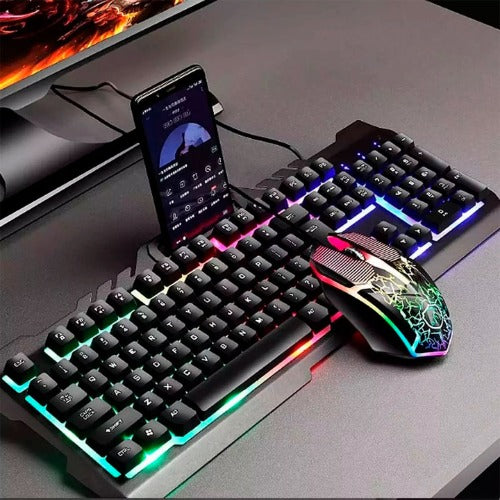 Combo Teclado CMK-198 con Mouse Óptico | Diseño Ergonómico y Retroiluminación RGB