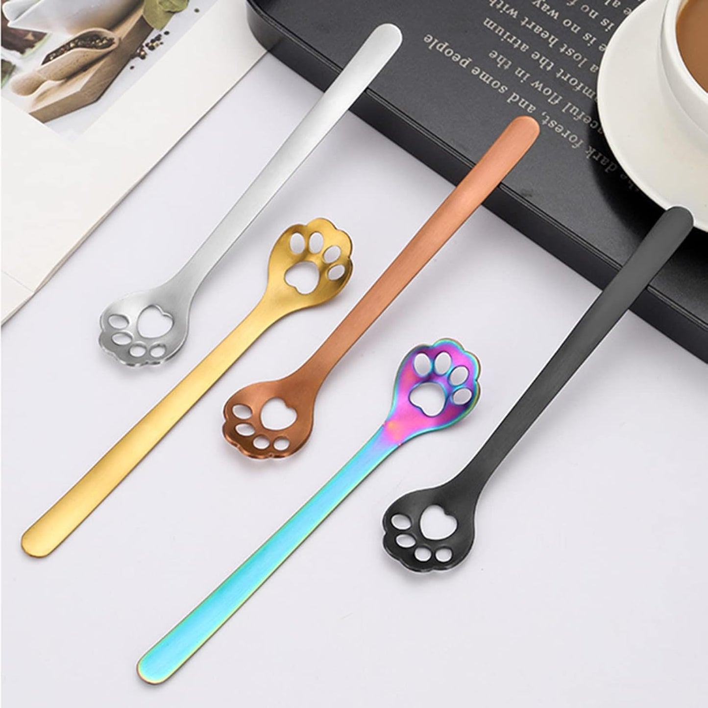 Cuchara de Café Garra de Gato de Acero Inoxidable – Diseño Creativo