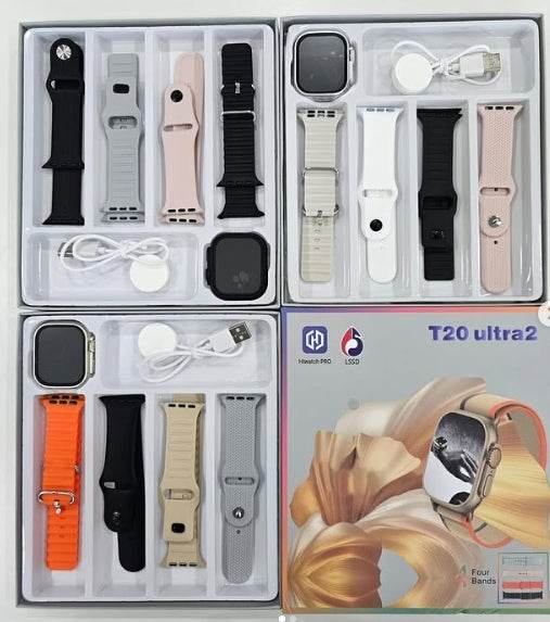 Smartwatch T20 Ultra S | Reloj inteligente - Carga Inalámbrica con 4 correas