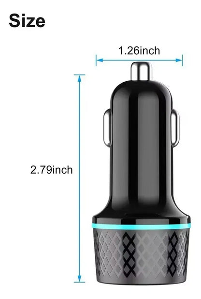 Cargador de Auto Carga Rápida SEISA SM-FS448  Doble Puerto Tipo C/USB