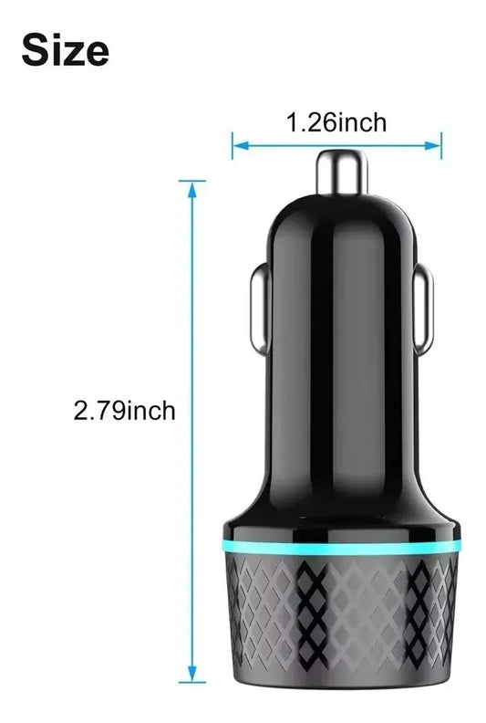 Cargador de Auto Carga Rápida SEISA SM-FS448  Doble Puerto Tipo C/USB