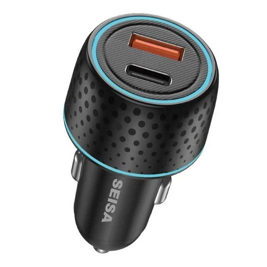 Cargador de Auto Carga Rápida SEISA SM-FS448  Doble Puerto Tipo C/USB