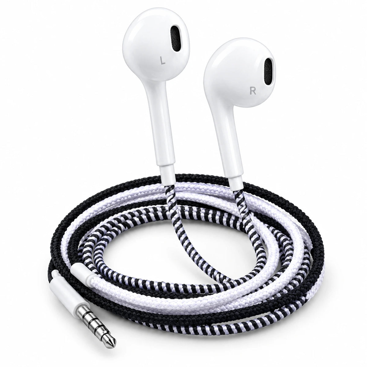 Audífonos Alámbricos con Micrófono y Cable Trenzado – Sonido Estéreo